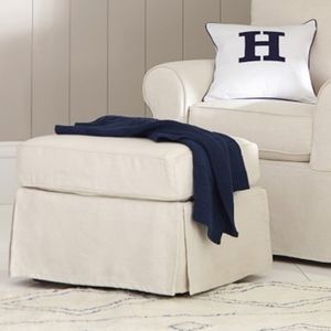 Pottery barn kids ottoman slip cover beige